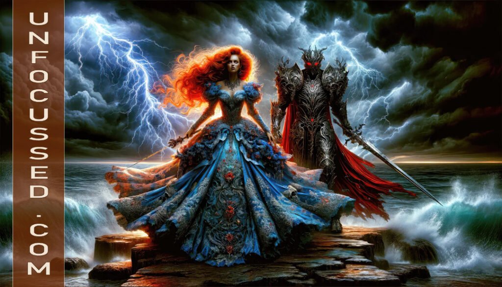 Quirky success intertwined with personal growth elements in purple-orange palette.