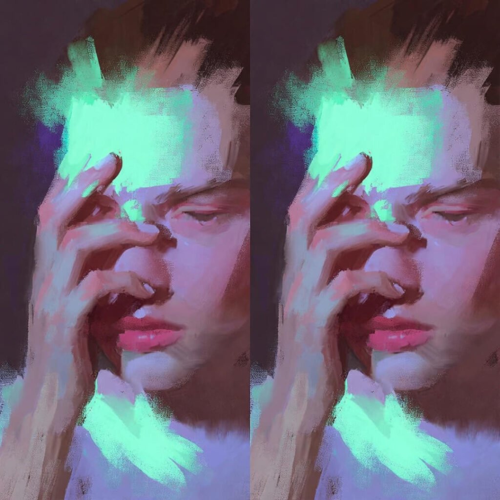 Before-and-after close-up of anxious vs calm hands